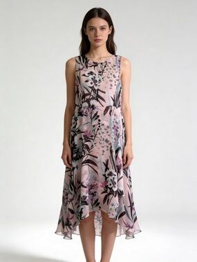 tommy hilfiger flutter sleeve chiffon dress Tommy Hilfiger Women's V-Neck Chiffon-Trim Midi Dress with Flutter Sleeves - Black